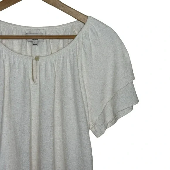 Madewell Texture & Thread sleeve top in bright Ivory  SZ. S - Picture 5 of 9